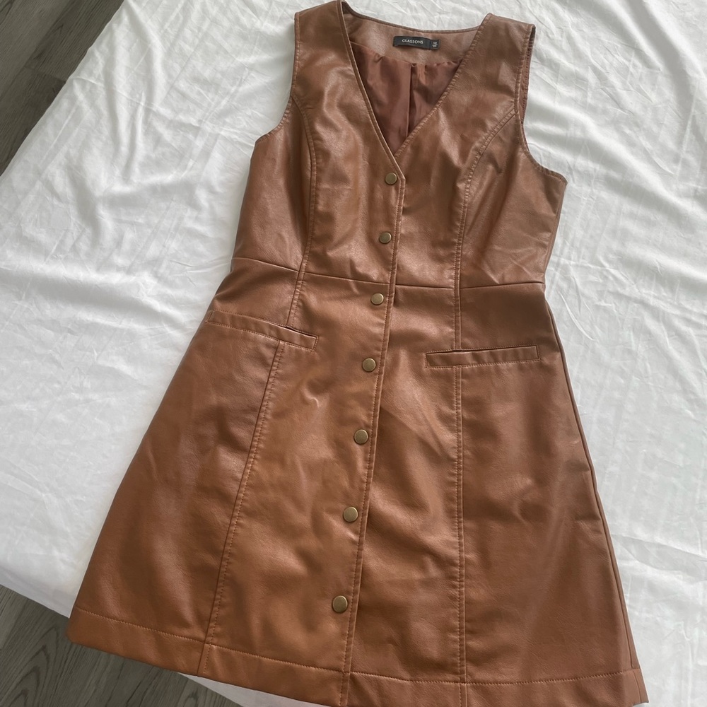 Faux leather dress